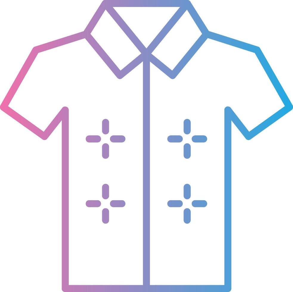 Hawaiian Shirt Line Gradient Icon Design vector