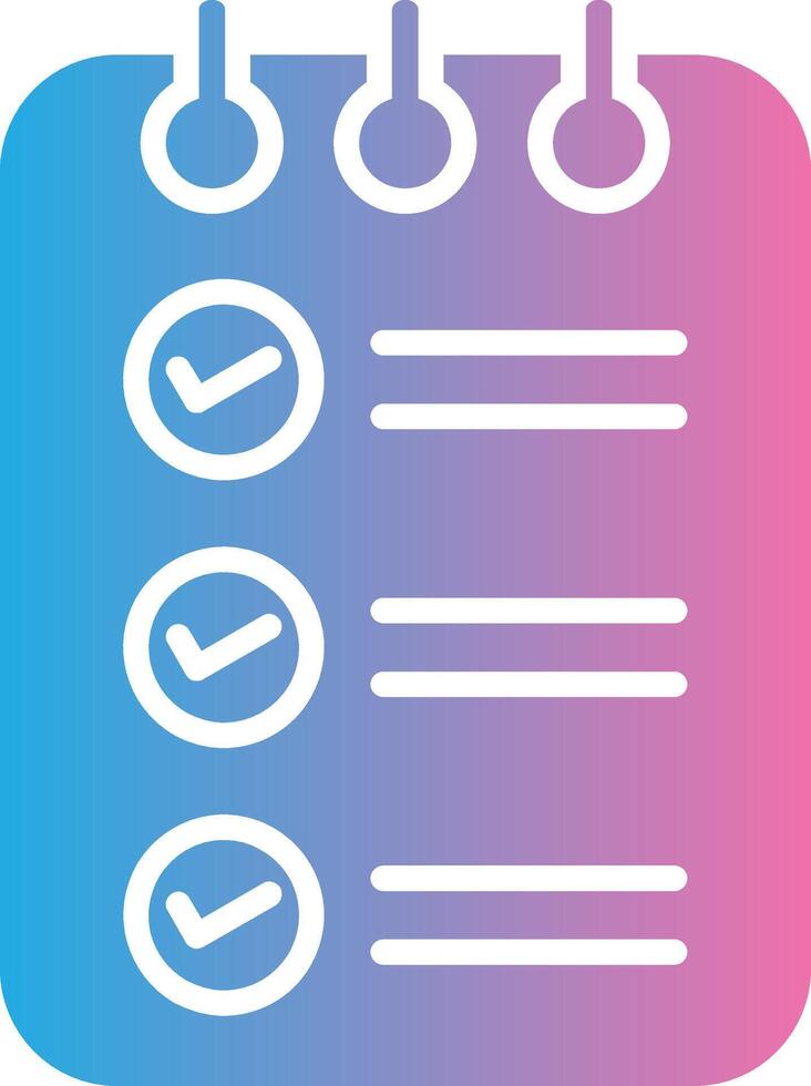 Check List Glyph Gradient Icon Design vector