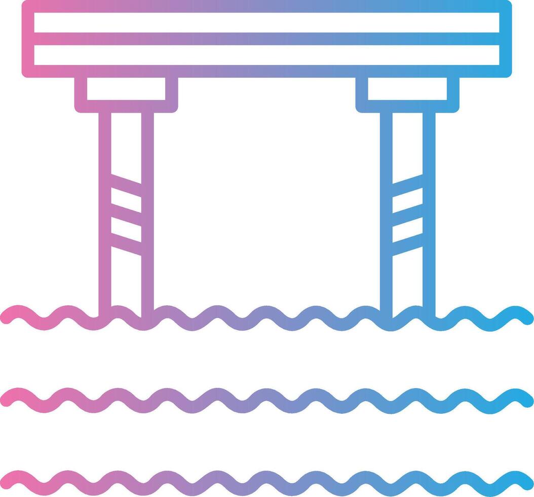 Bridge Line Gradient Icon Design vector