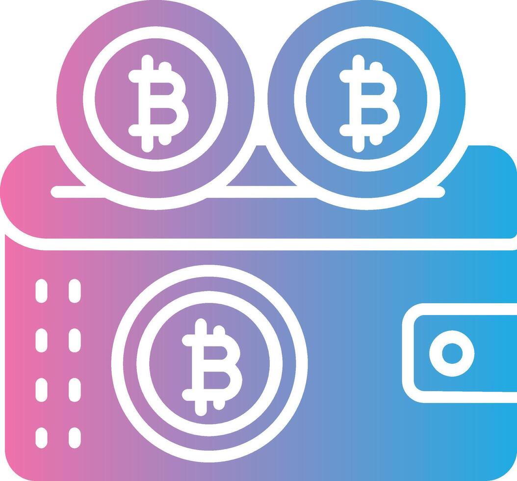 Bitcoin Wallet Glyph Gradient Icon Design vector