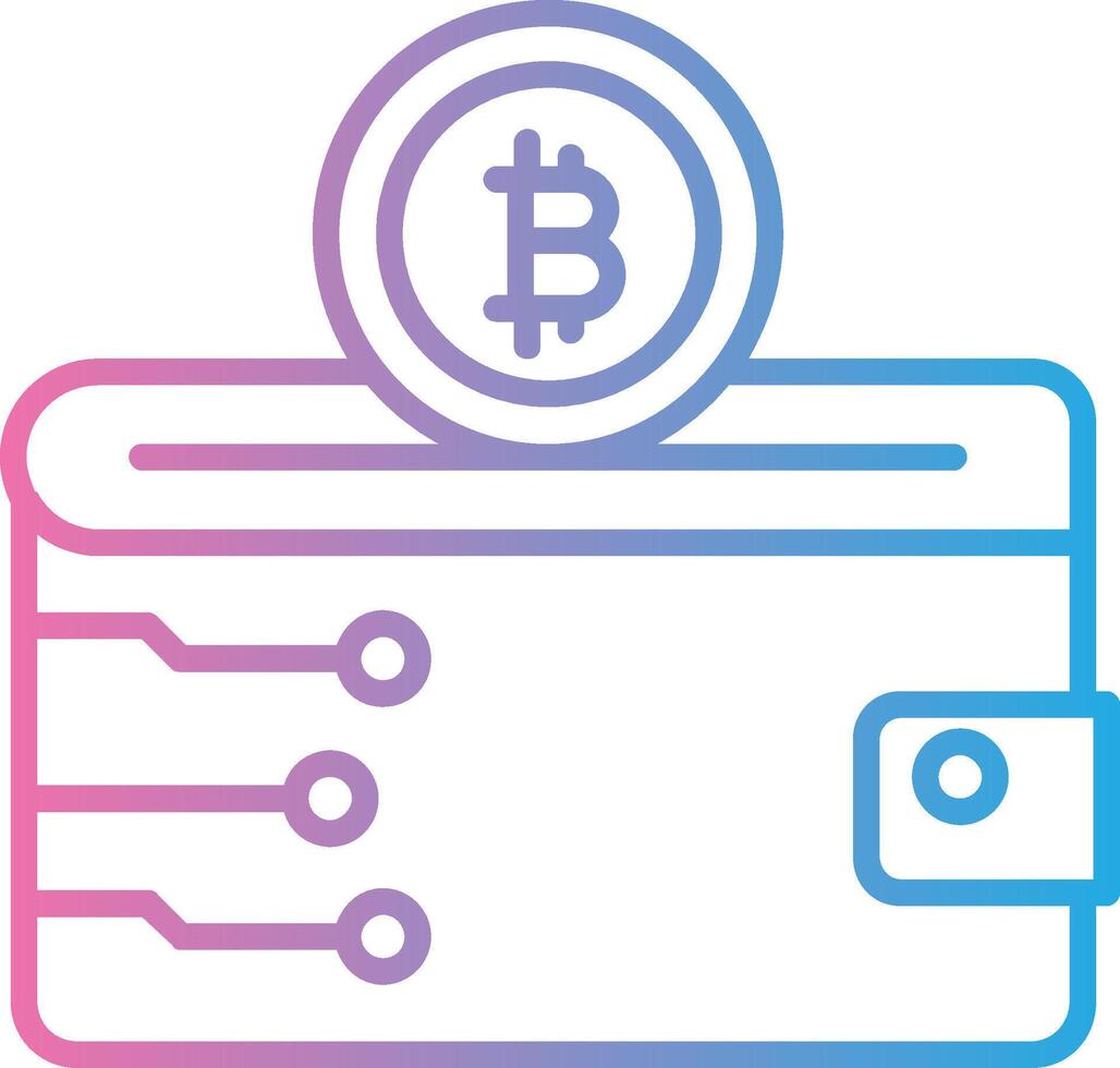 Cryptocurrency Wallet Line Gradient Icon Design vector