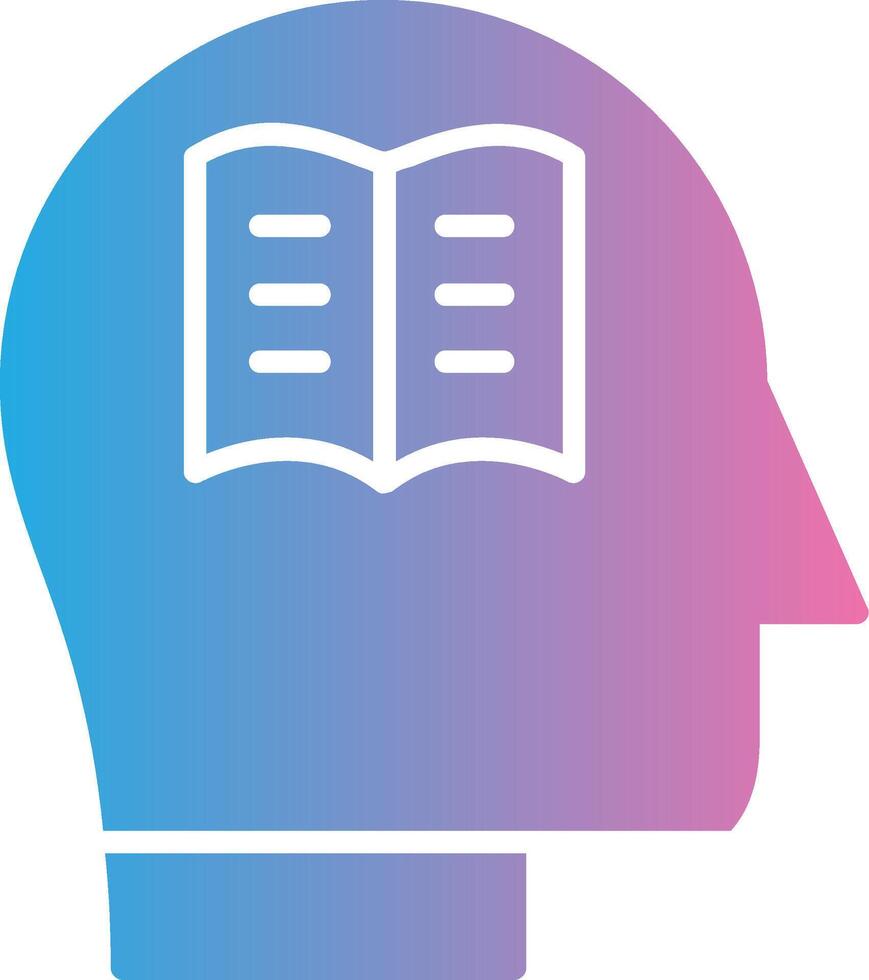 Knowledge Glyph Gradient Icon Design vector
