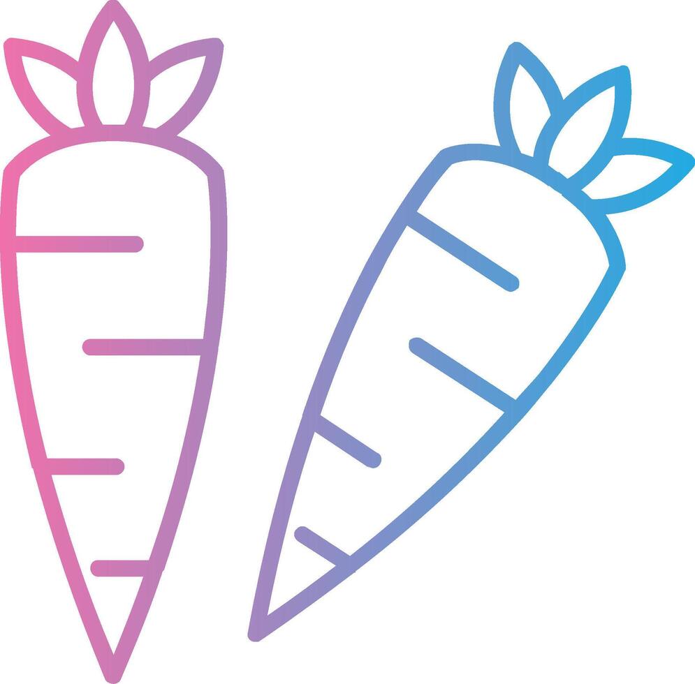 zanahorias línea degradado icono diseño vector