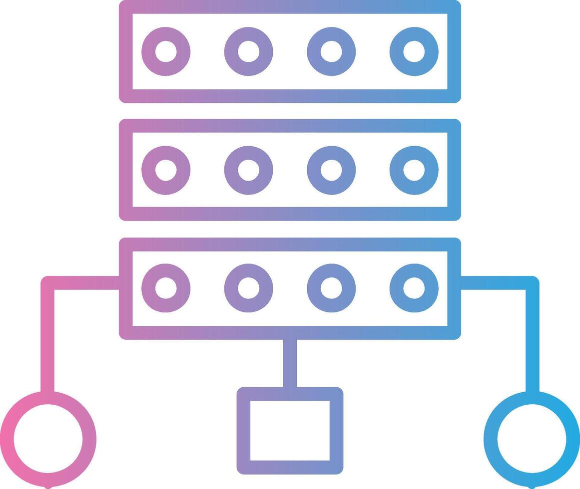 Data Structure Line Gradient Icon Design vector