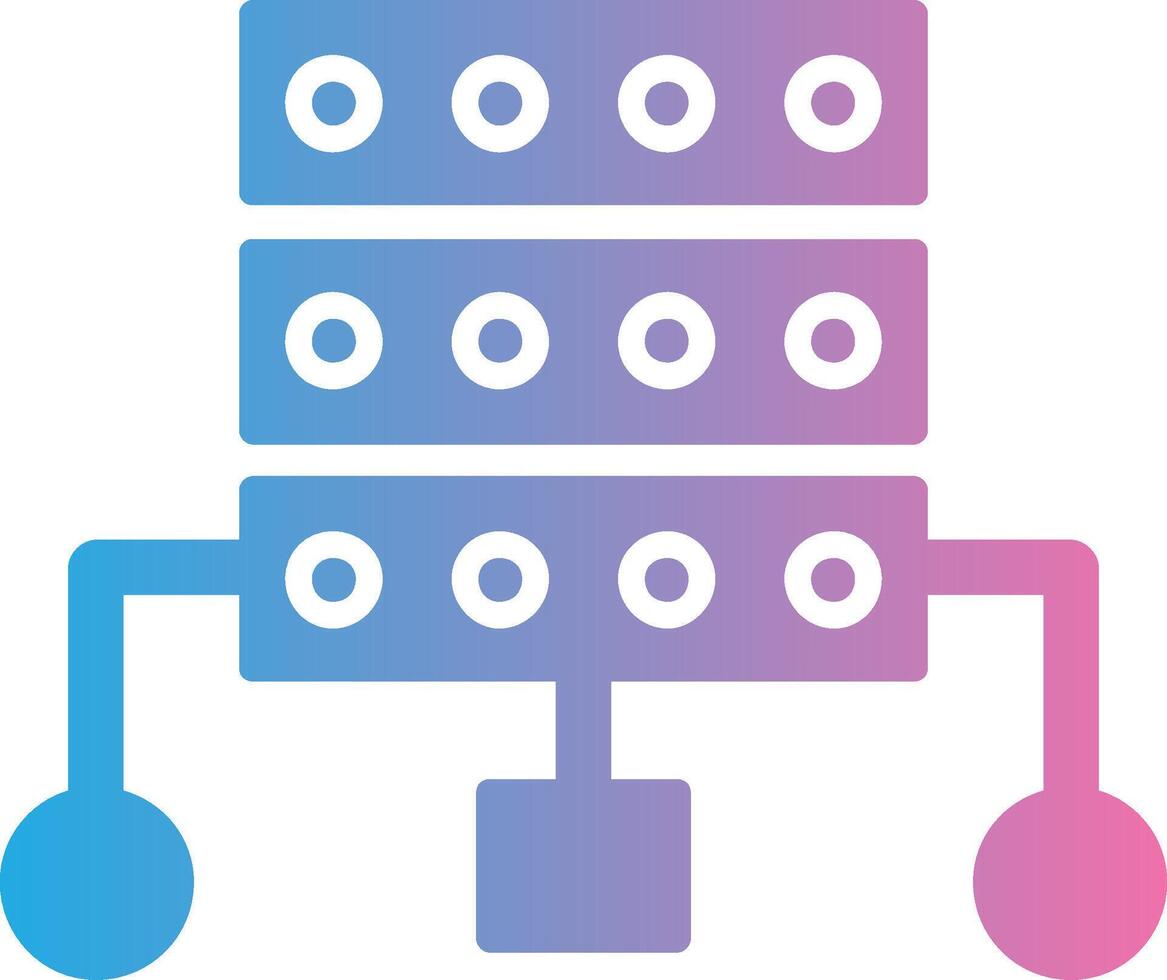 datos estructura glifo degradado icono diseño vector