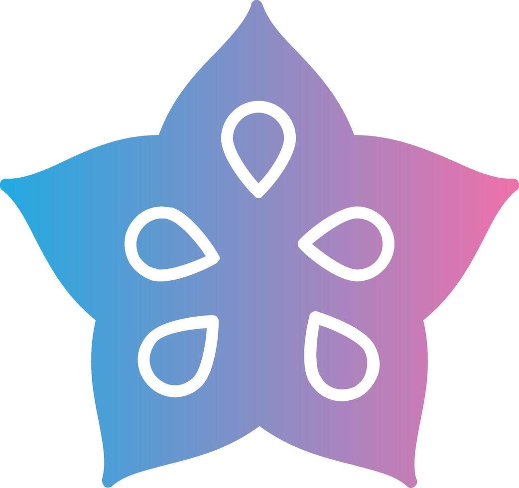 Star Fruit Glyph Gradient Icon Design vector