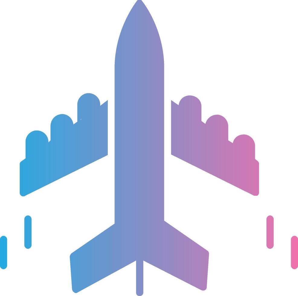 Plane Glyph Gradient Icon Design vector