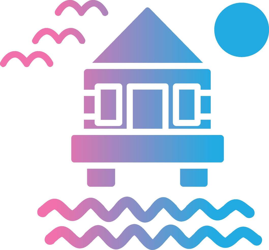 Beach Villa Glyph Gradient Icon Design vector