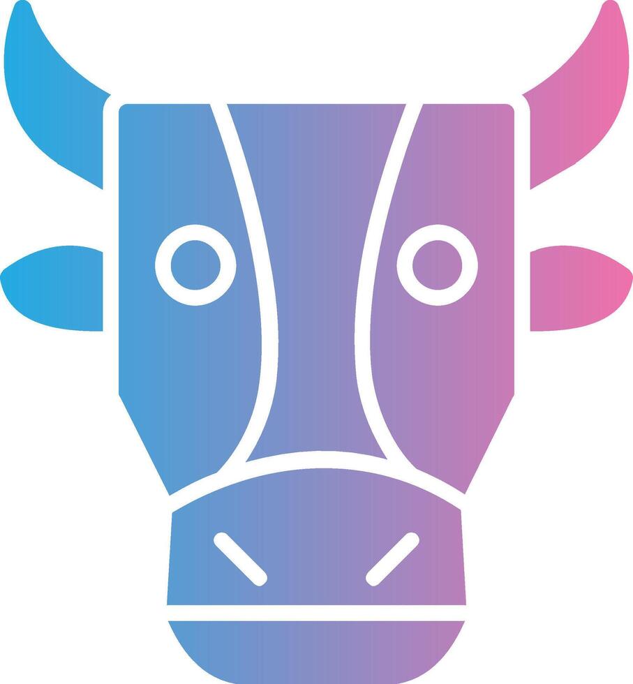 vaca glifo degradado icono diseño vector
