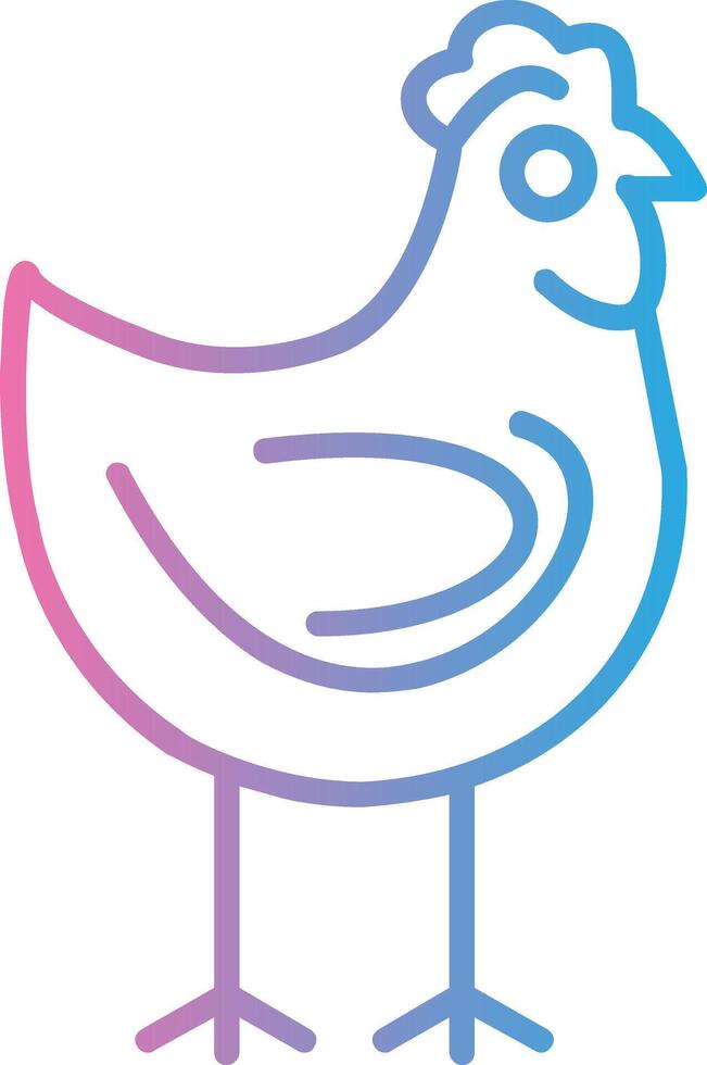 Chicken Line Gradient Icon Design vector