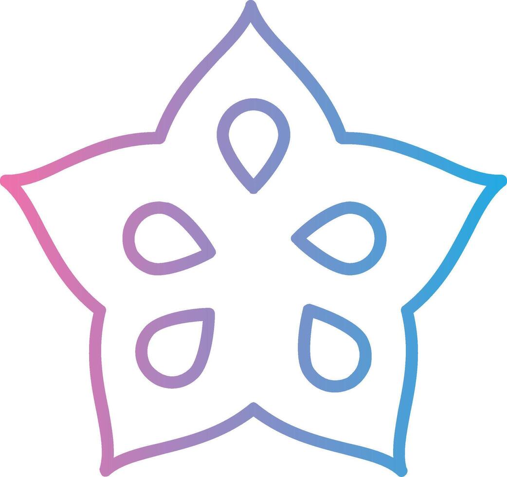Star Fruit Line Gradient Icon Design vector