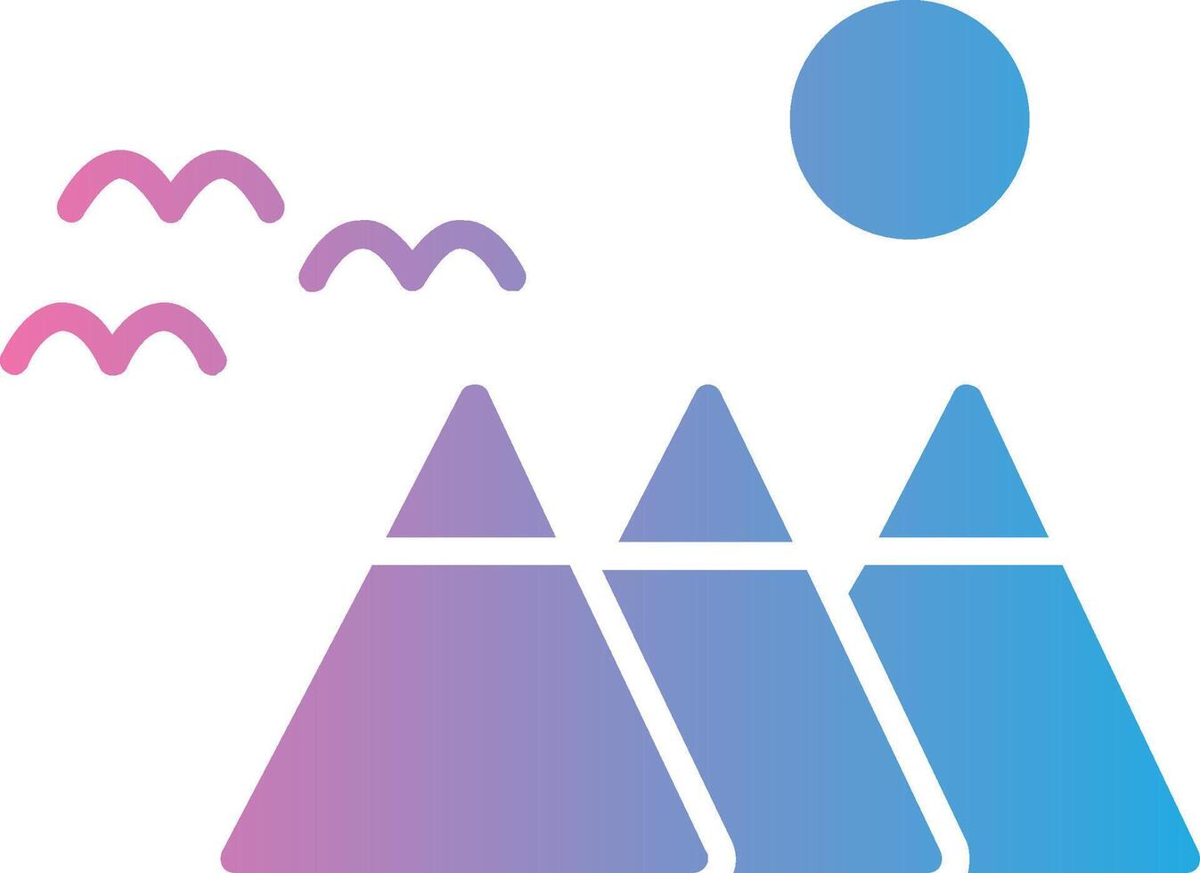 Mountain Glyph Gradient Icon Design vector