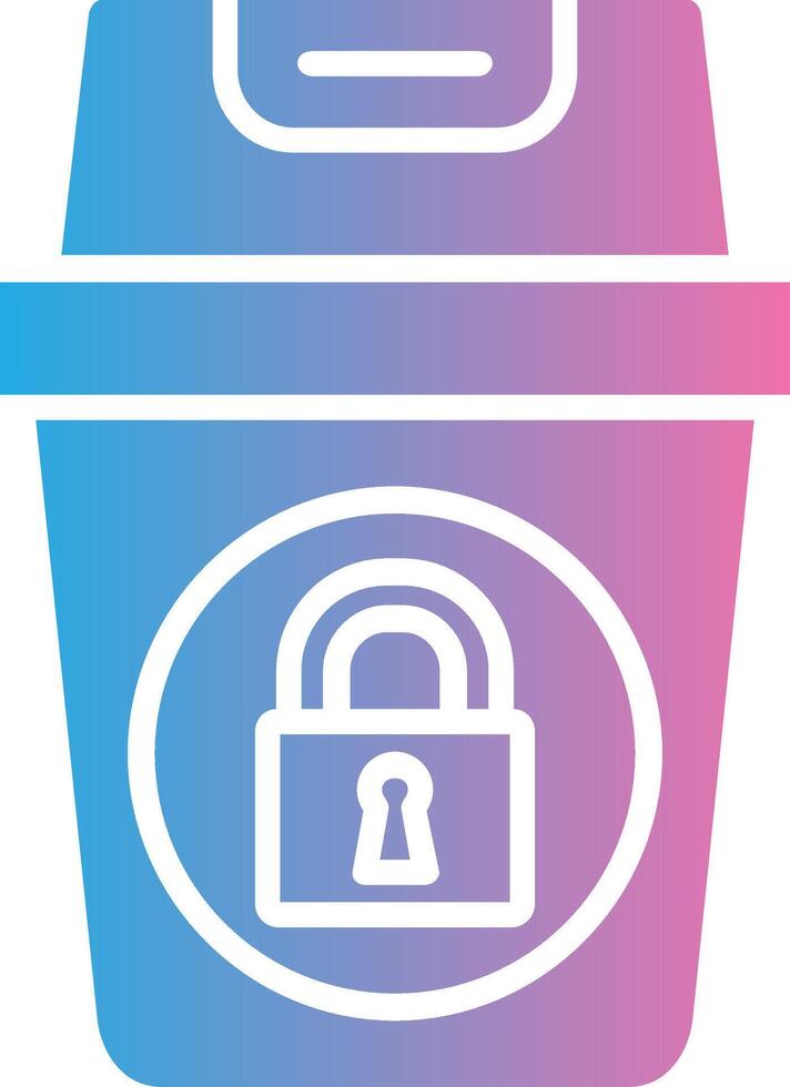 Recycle Bin Glyph Gradient Icon Design vector