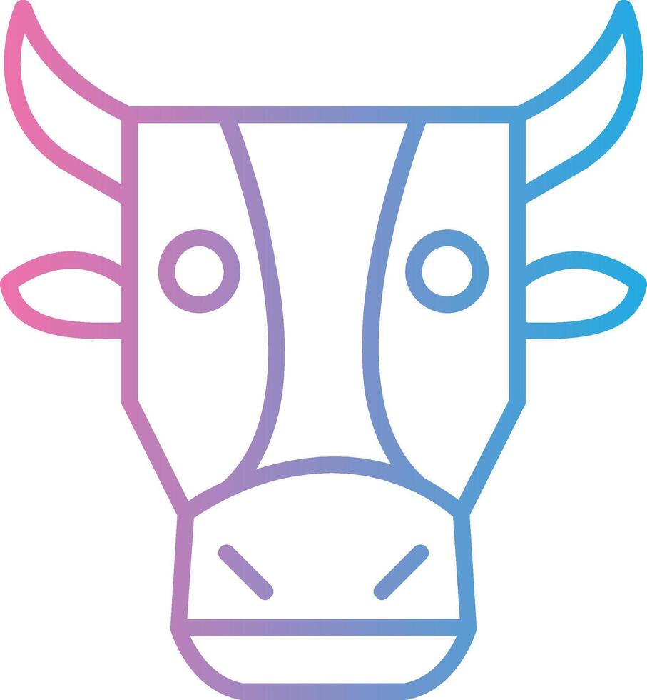 Cow Line Gradient Icon Design vector