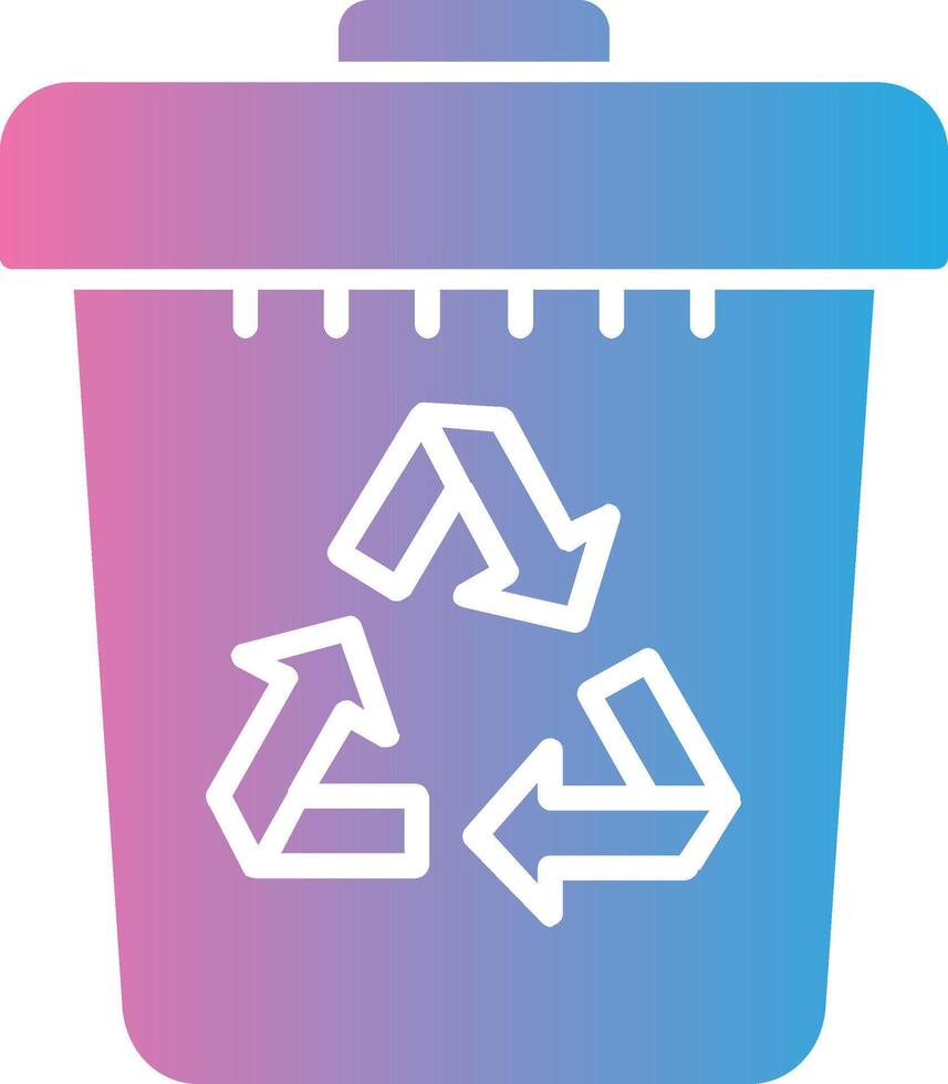 reciclar compartimiento glifo degradado icono diseño vector
