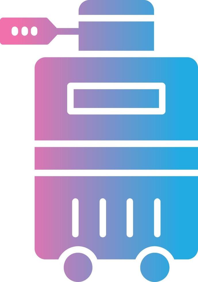 Wheeled Luggage Glyph Gradient Icon Design vector