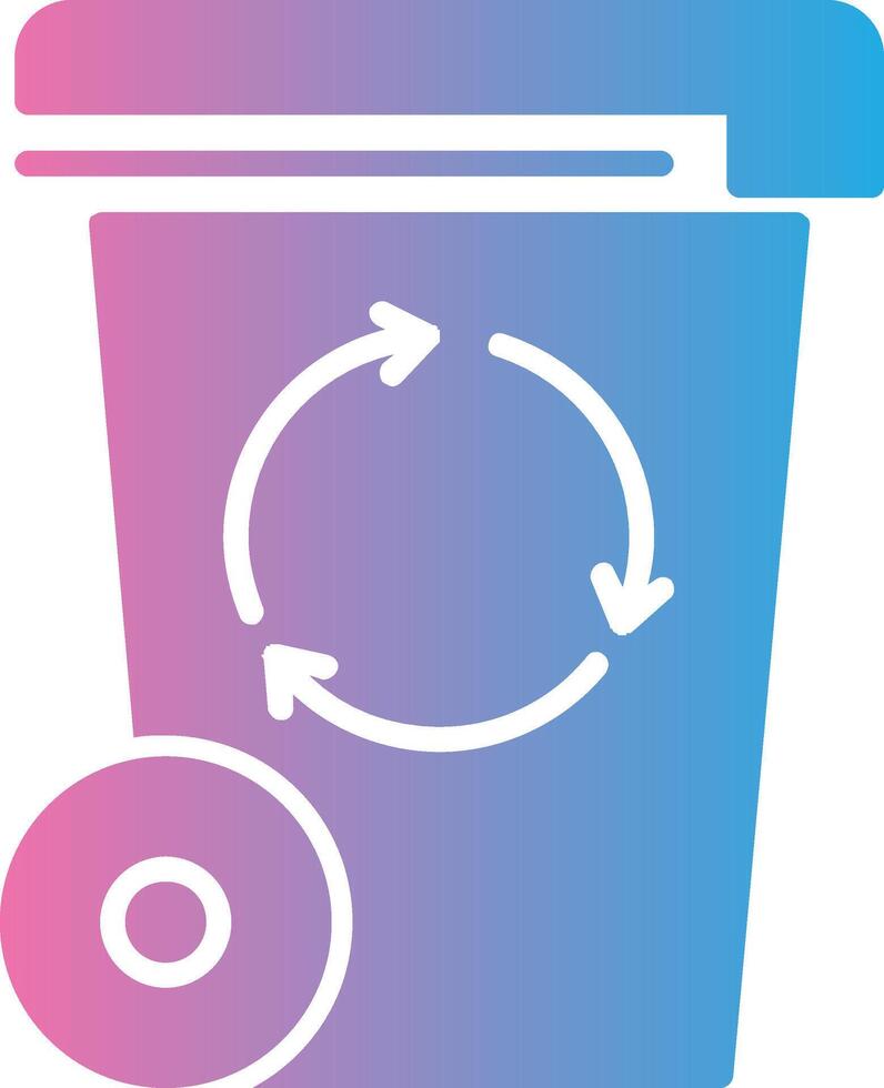 Trash Bin Glyph Gradient Icon Design vector