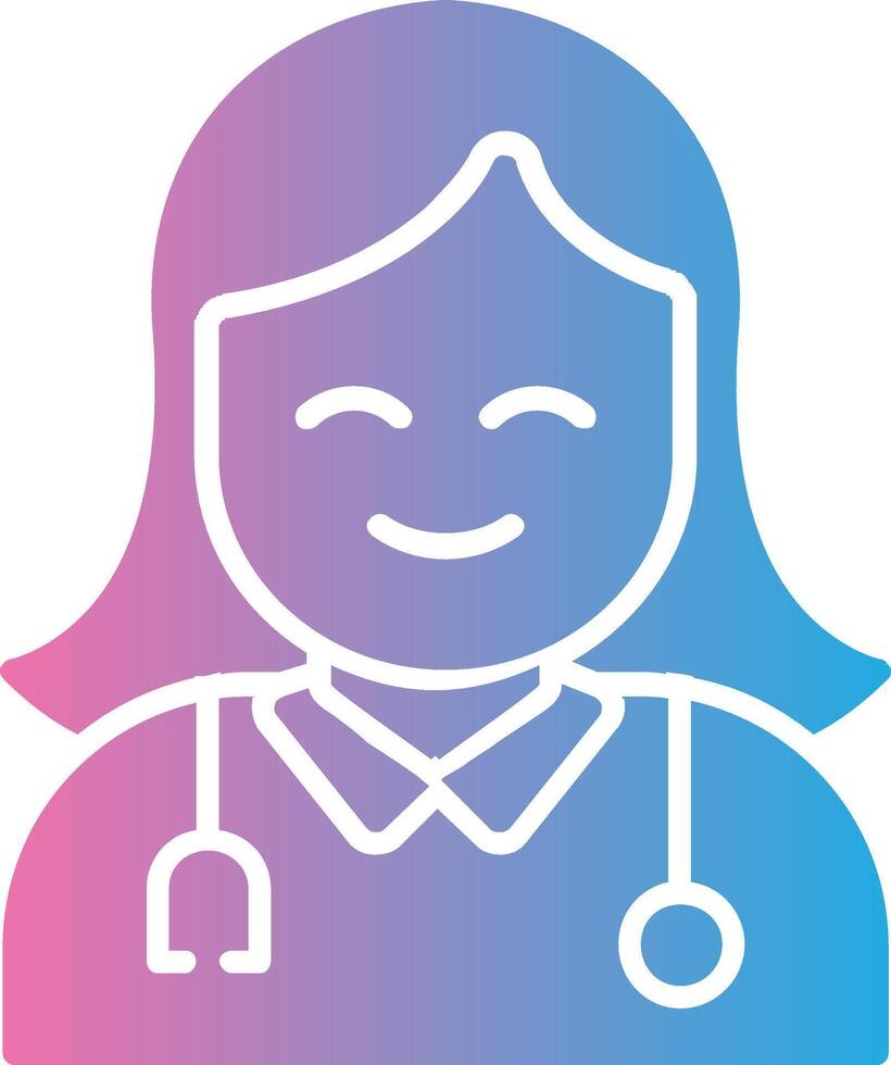 Female Doctor Glyph Gradient Icon Design vector