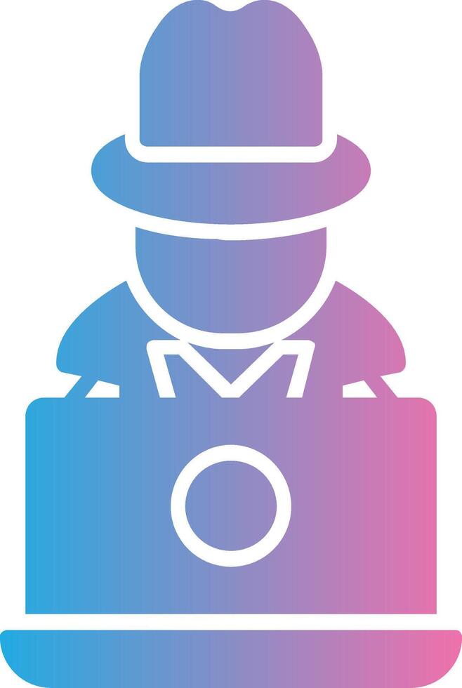Hacker Glyph Gradient Icon Design vector
