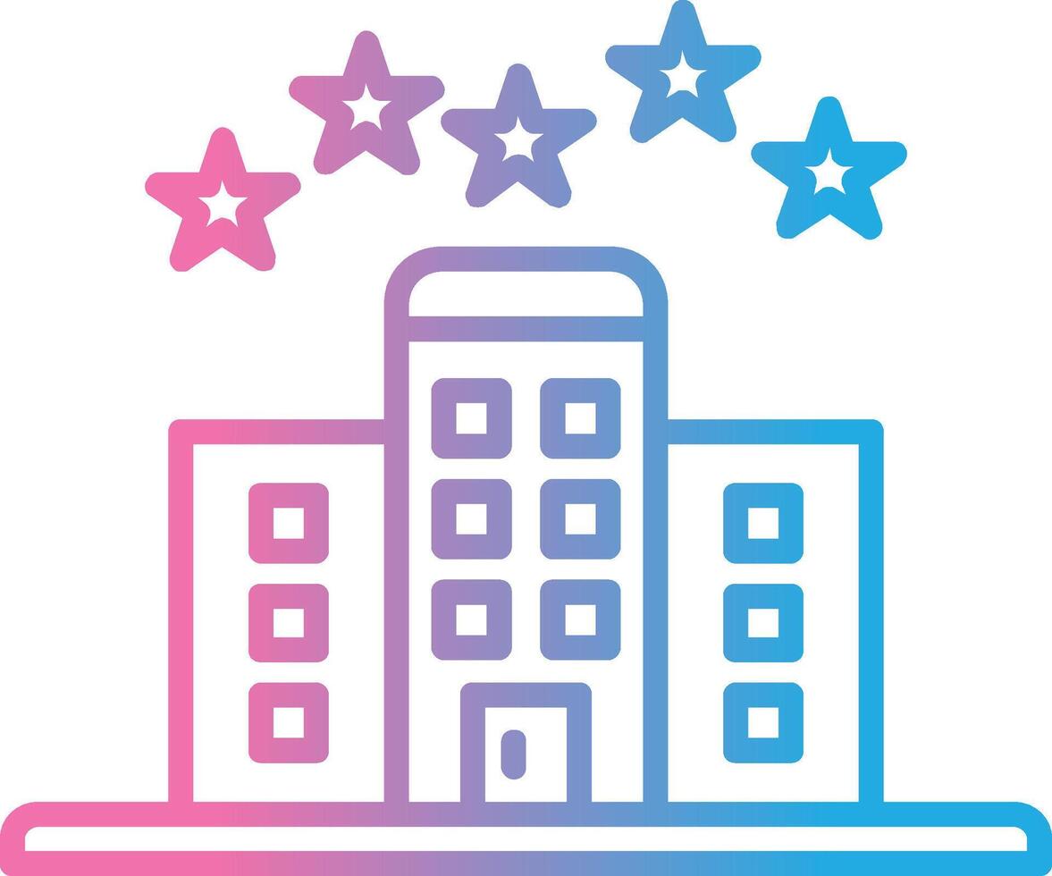 5 Stars Hotel Line Gradient Icon Design vector