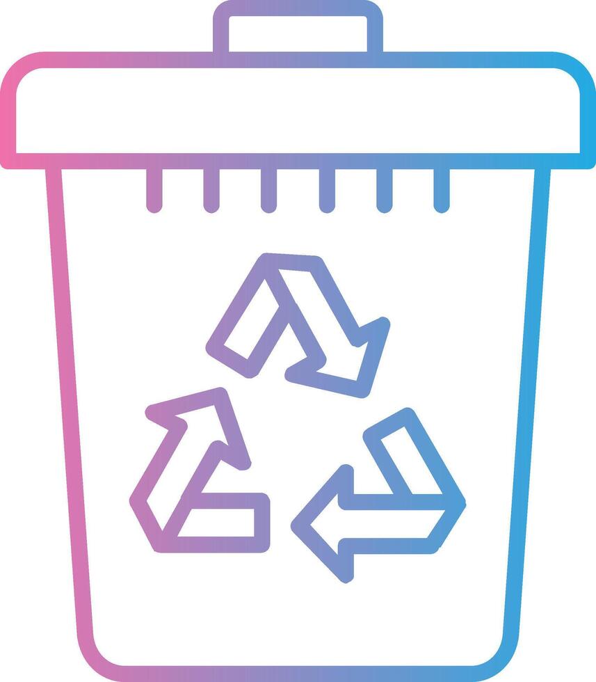 Recycle Bin Line Gradient Icon Design vector