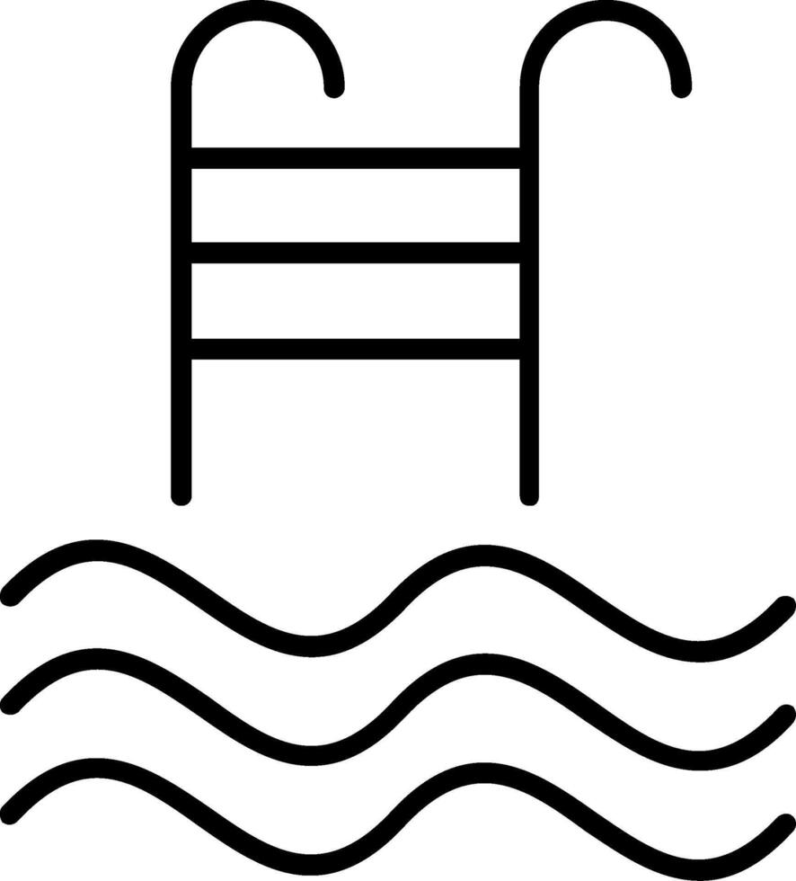 Swimming Pool Line Icon Design vector