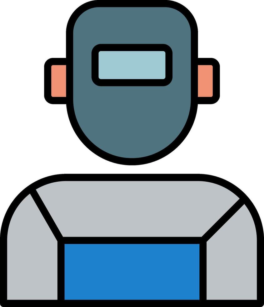 Welder Line Filled Icon vector