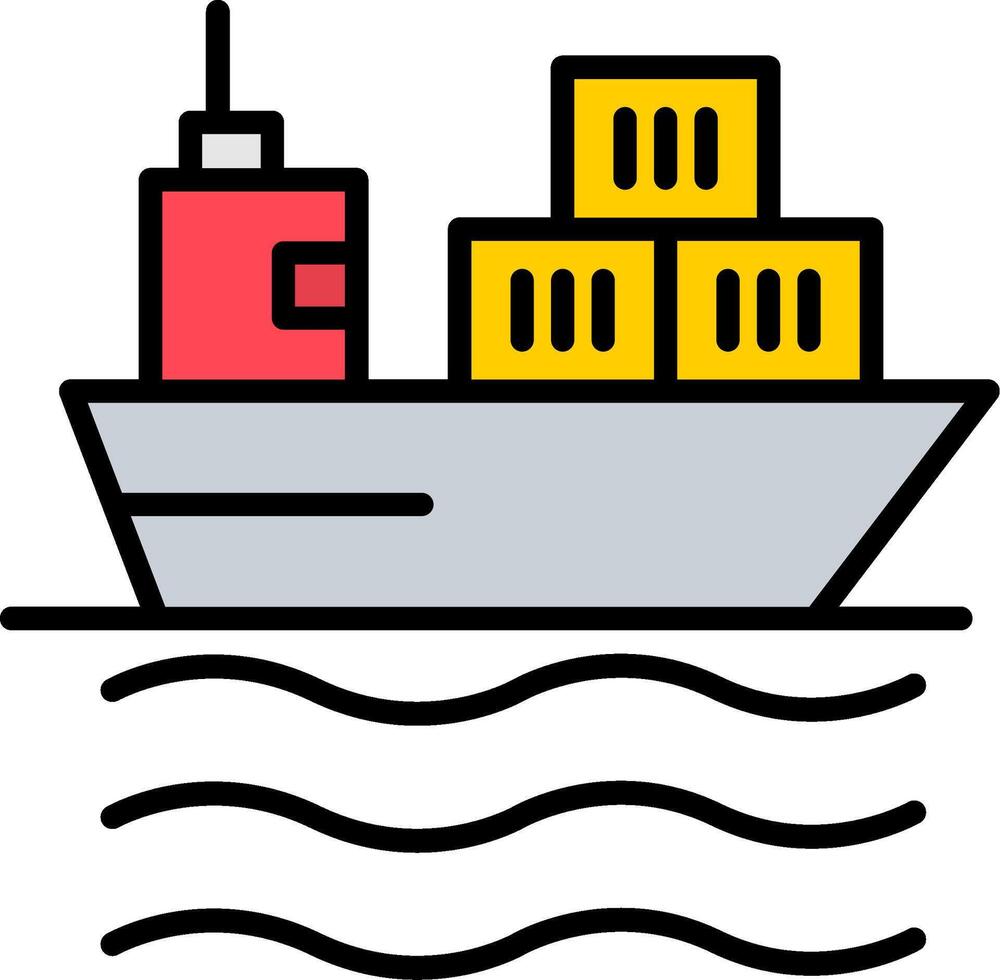 Cargo Line Filled Icon vector