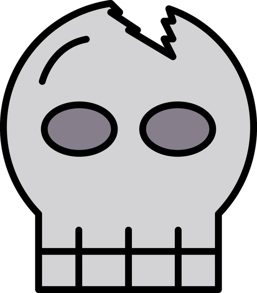 Skull Line Filled Icon vector