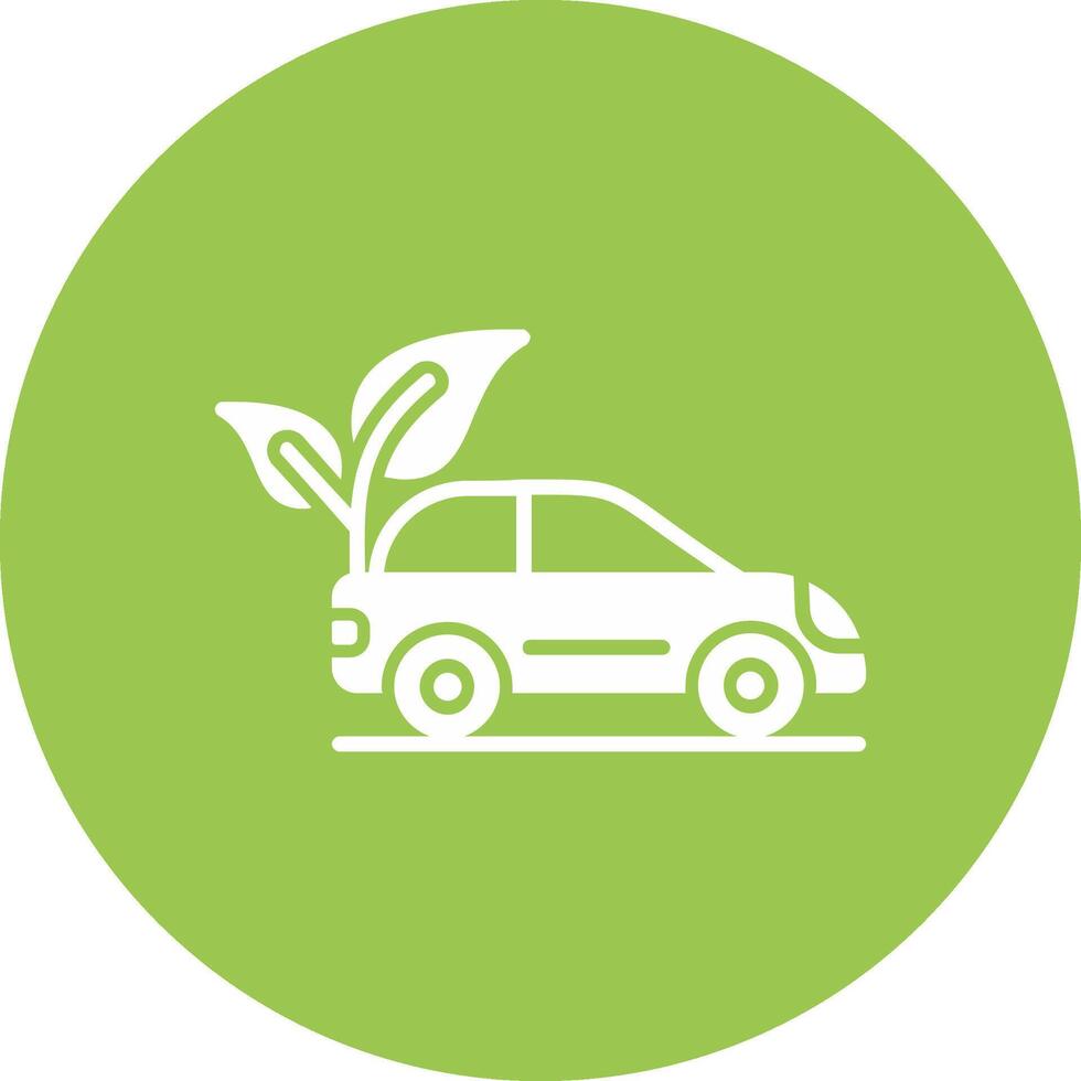 Eco Car Glyph Multi Circle Icon vector