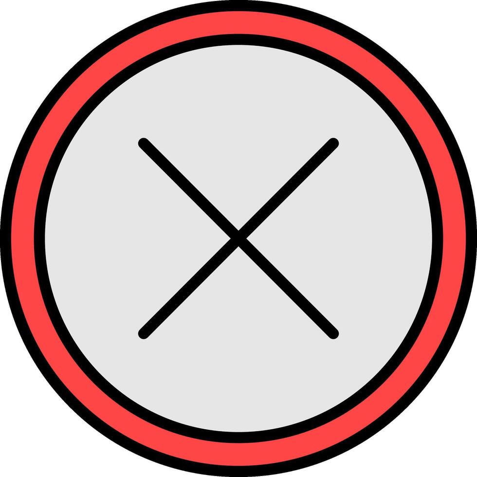 Cross Line Filled Icon vector