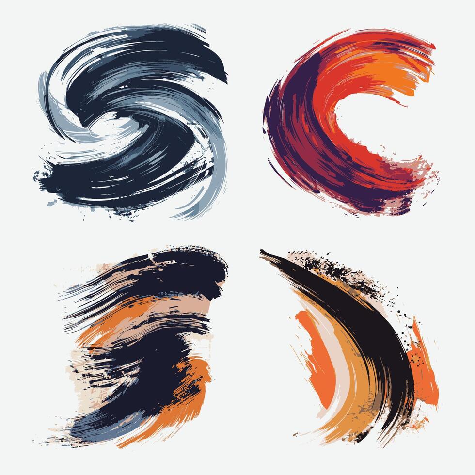 Colorful watercolor brush stroke design vector