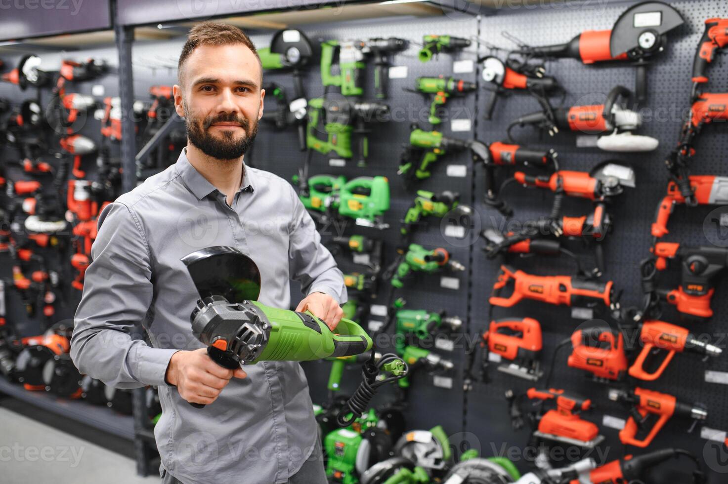male customer in a power tool store photo