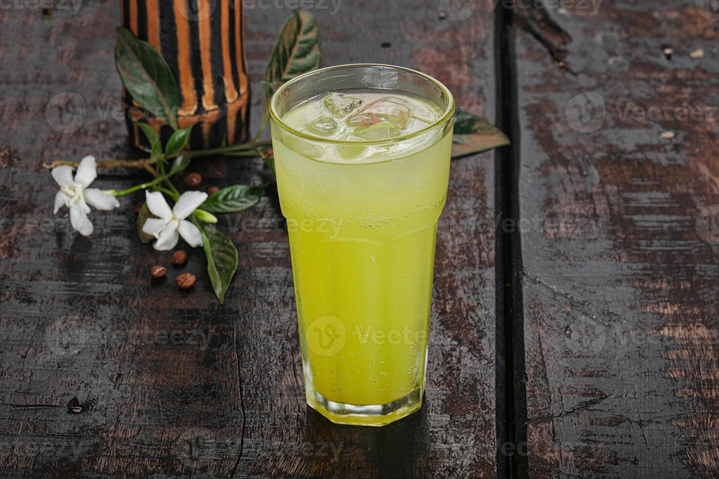 Citrus lemonade in the glass photo