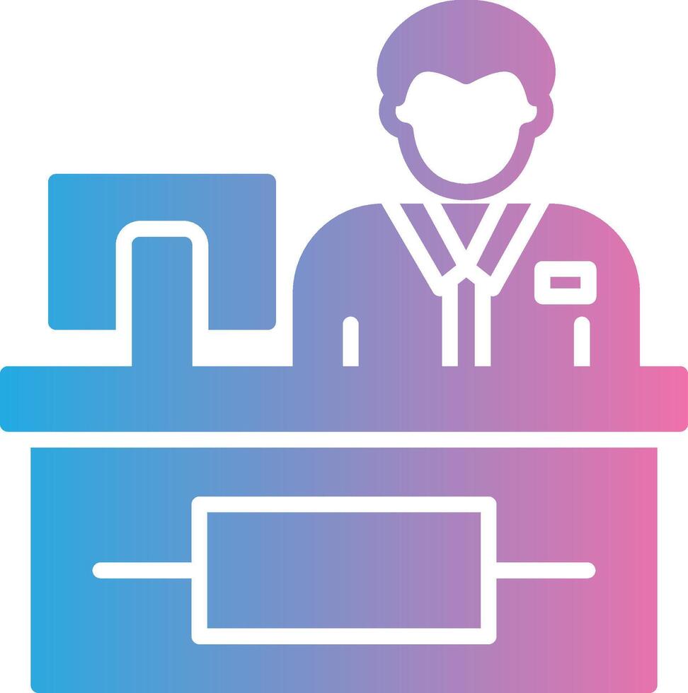 Cashier Glyph Gradient Icon Design vector