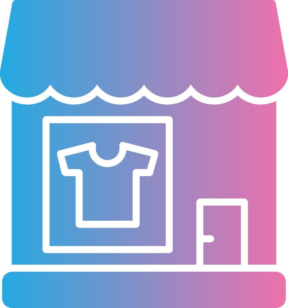 ropa tienda glifo degradado icono diseño vector