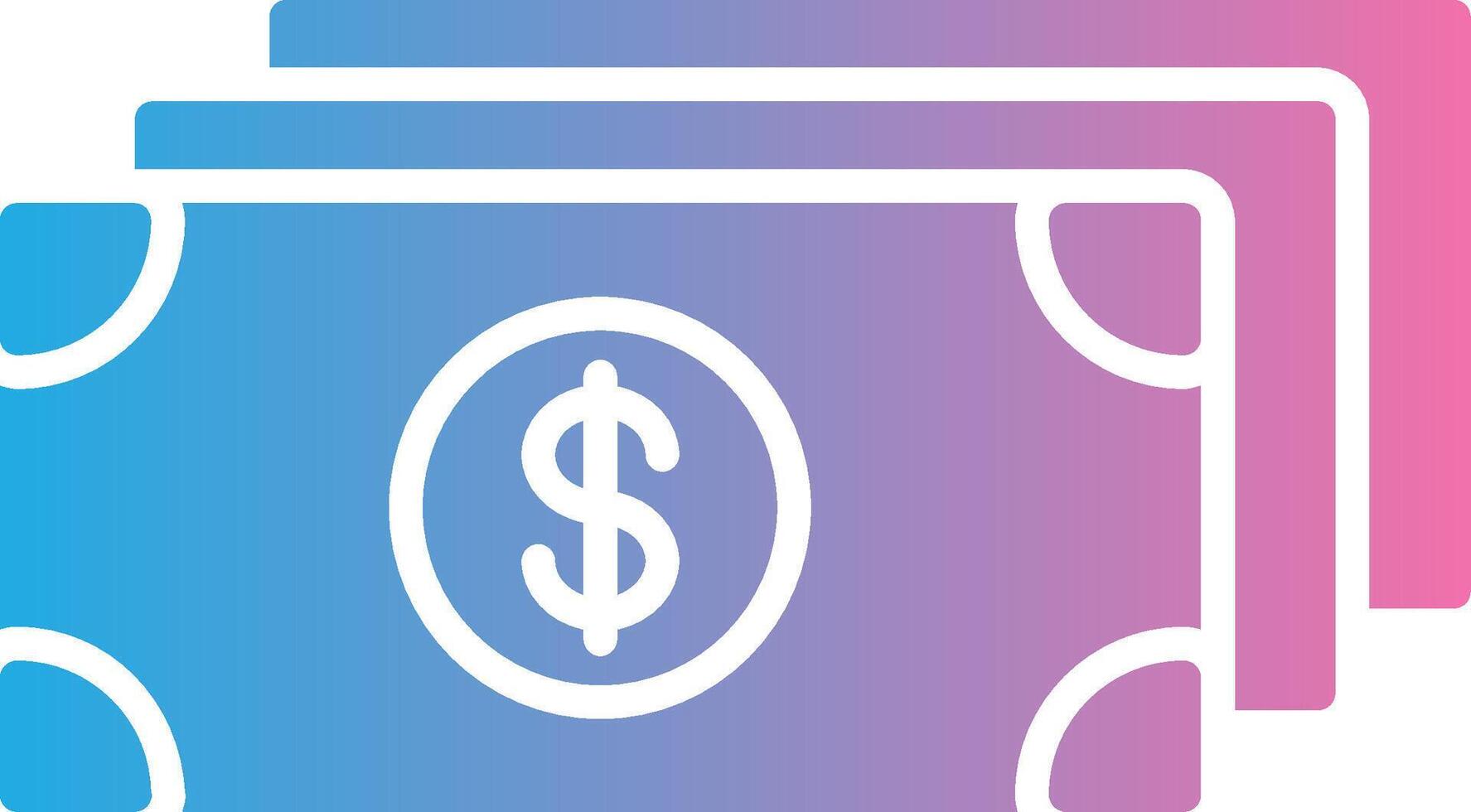 Dollar Glyph Gradient Icon Design vector