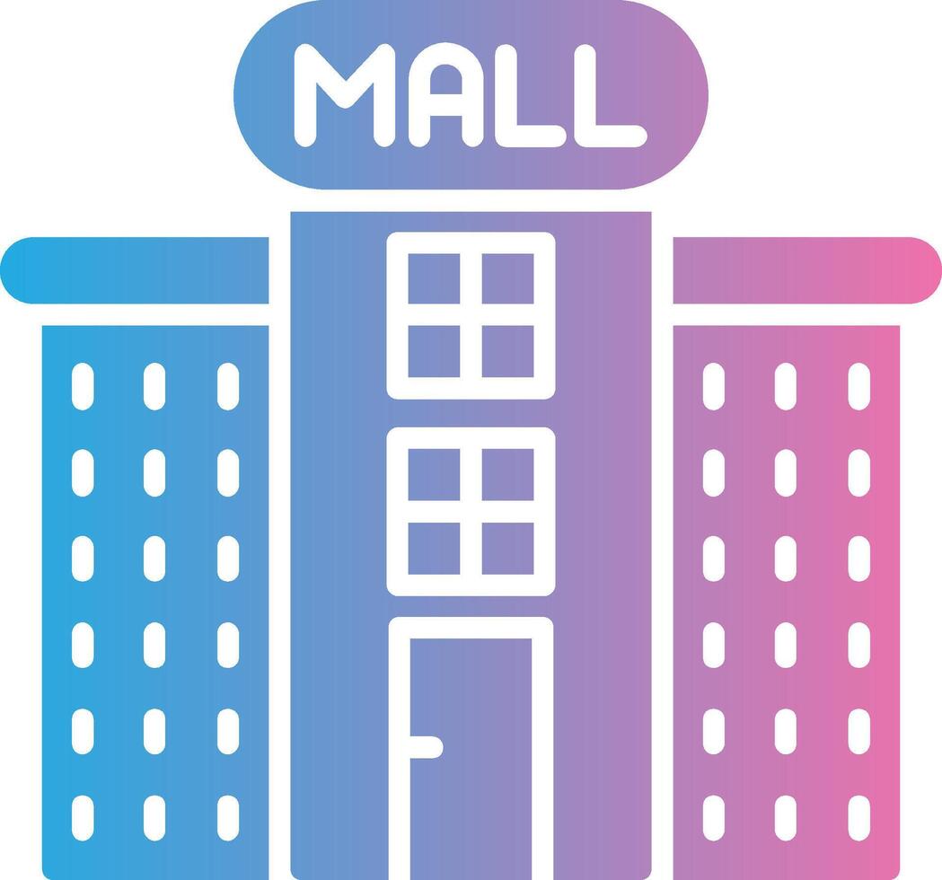 compras centro comercial glifo degradado icono diseño vector