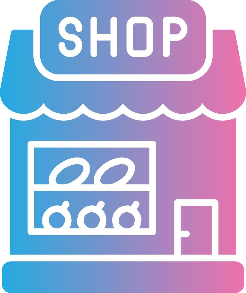 Ice Cream Shop Glyph Gradient Icon Design vector