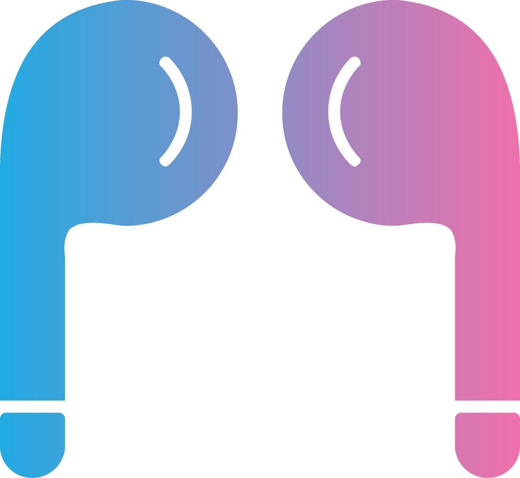 auriculares glifo degradado icono diseño vector