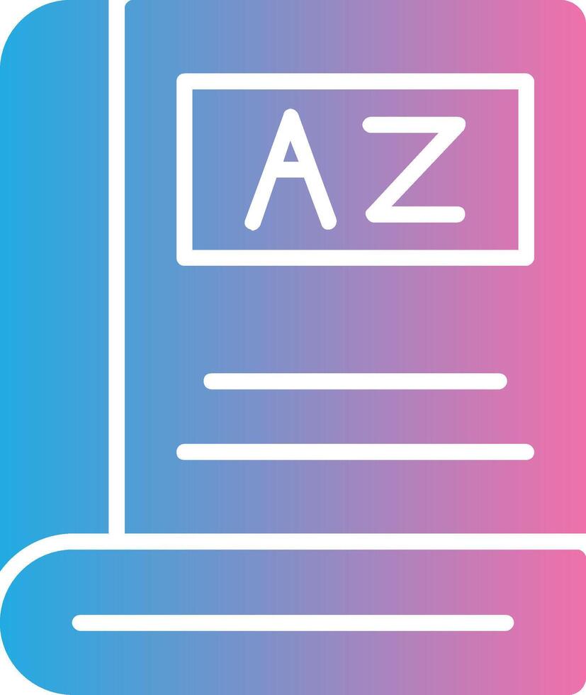 Dictionary Glyph Gradient Icon Design vector