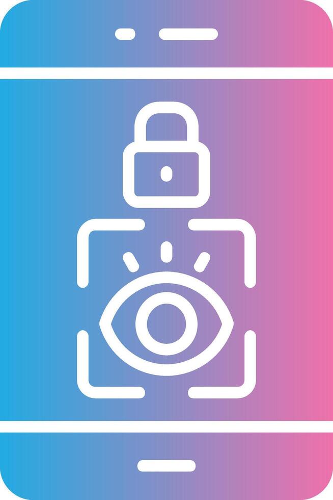 Eye Scanner Glyph Gradient Icon Design vector