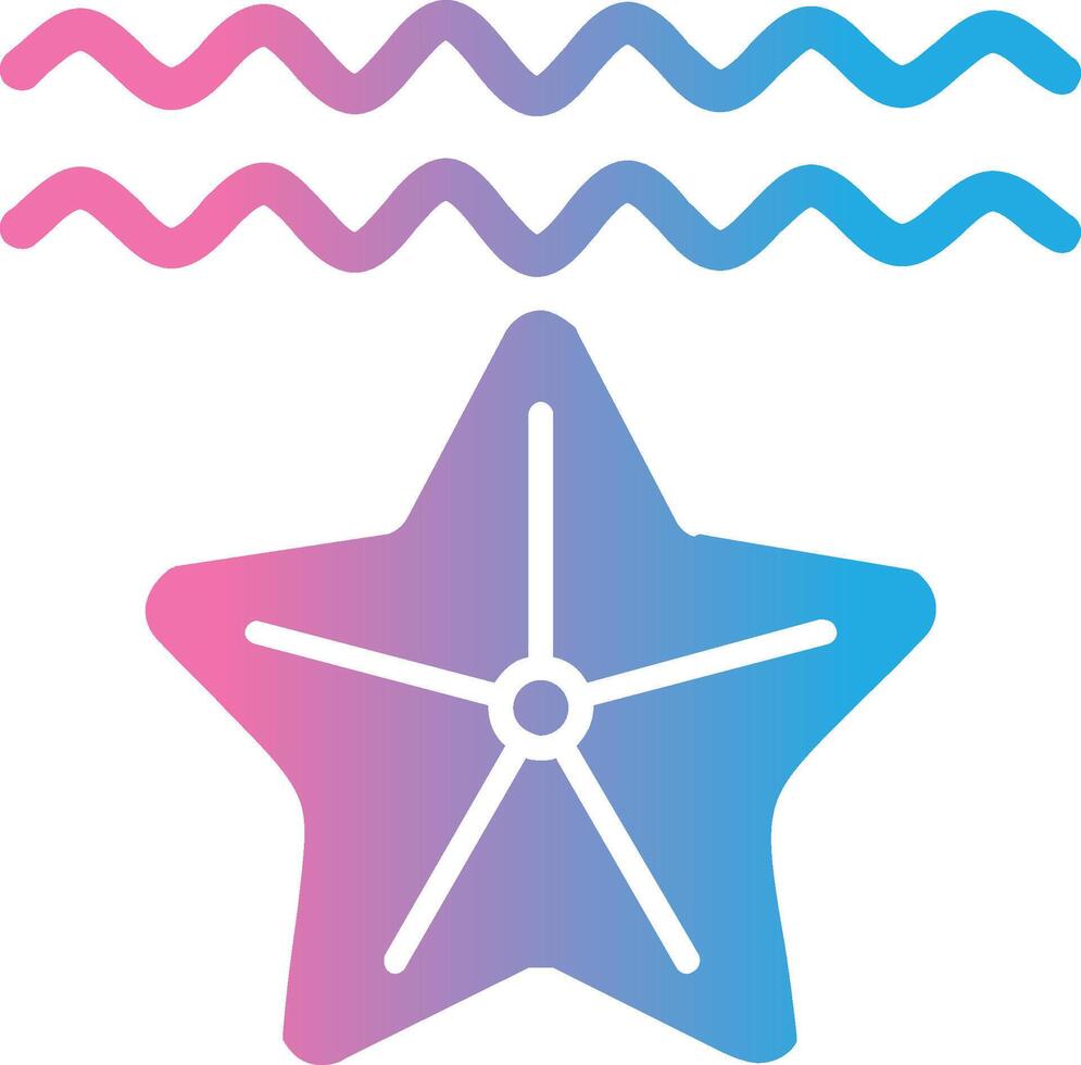estrella de mar glifo degradado icono diseño vector