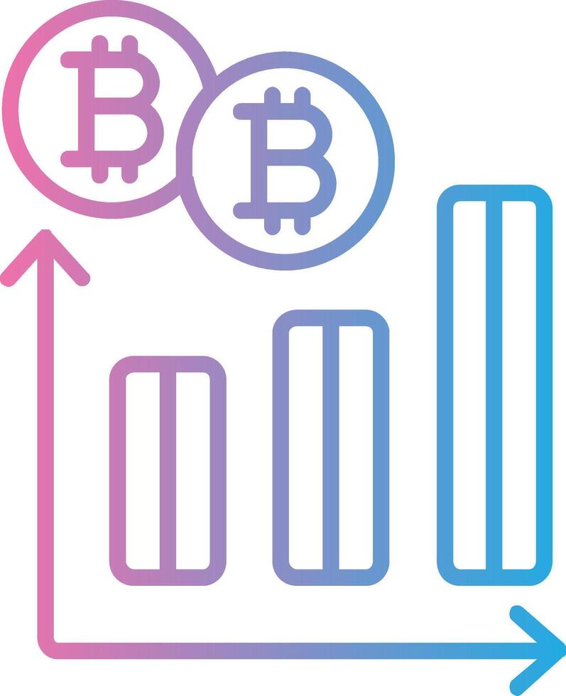 Bitcoin Graph Line Gradient Icon Design vector