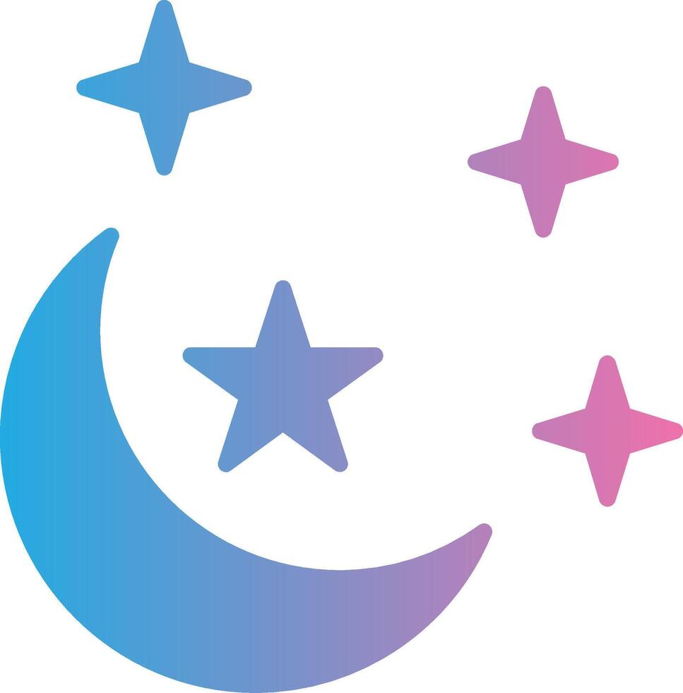 Moon Glyph Gradient Icon Design vector