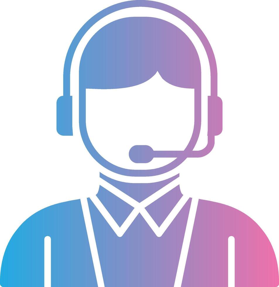Customer Service Glyph Gradient Icon Design vector
