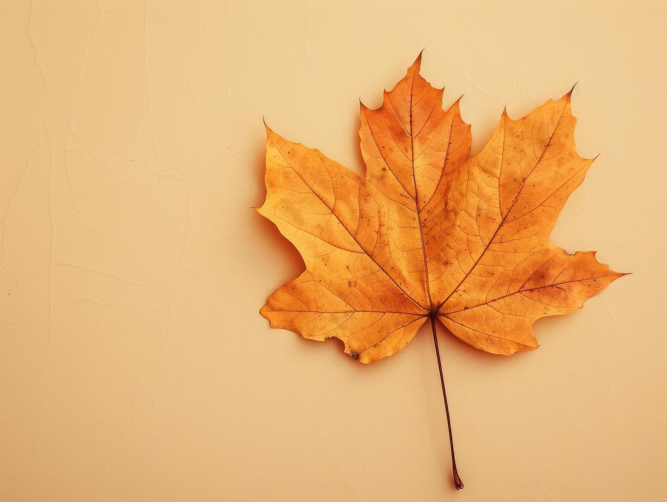 otoño arce hoja en agrietado superficie foto