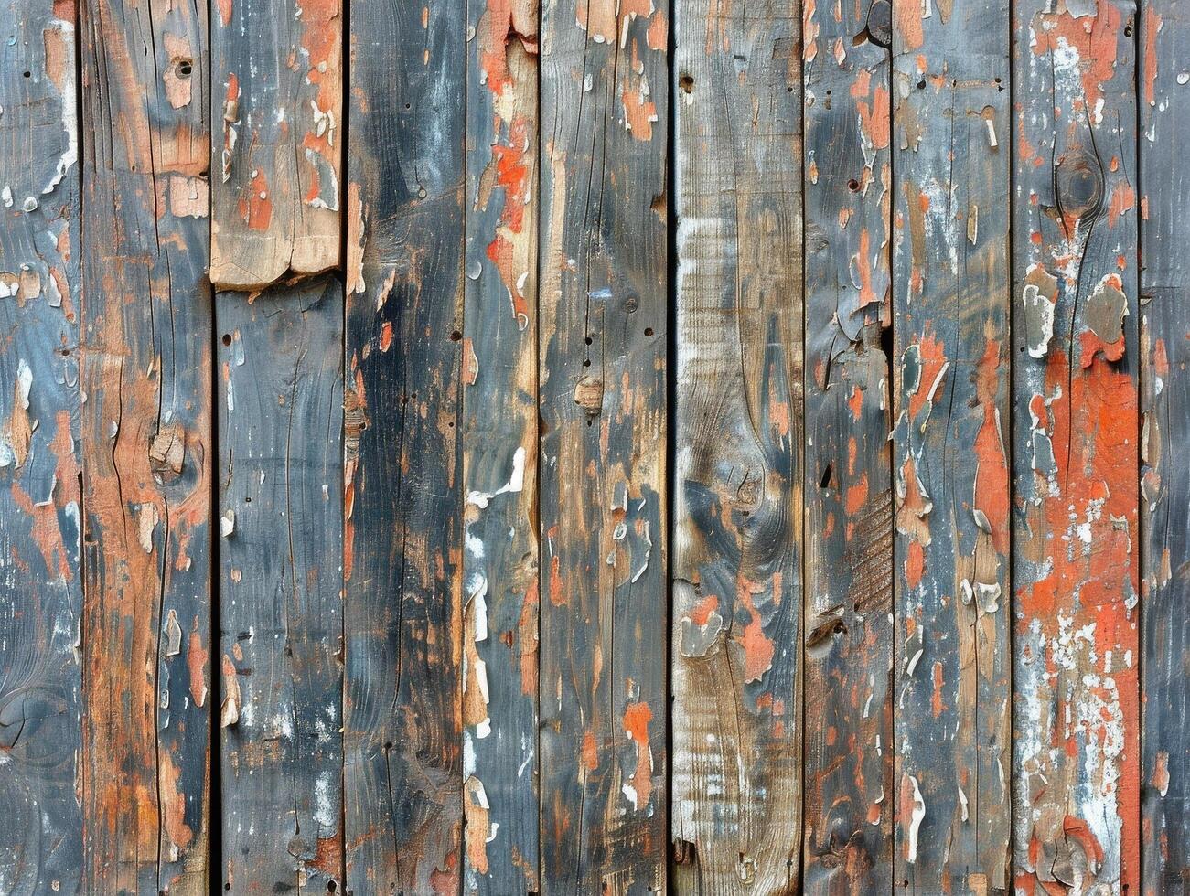 Peeling Paint On Wooden Planks photo