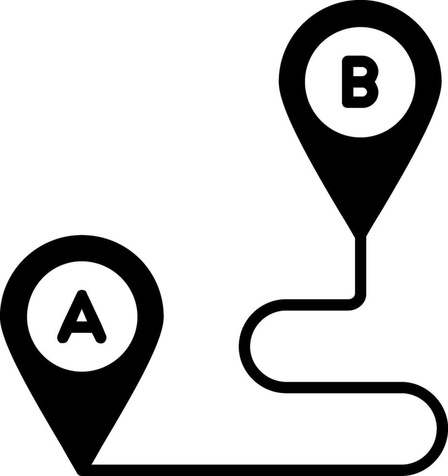 Route Planning Glyph Icon Design vector