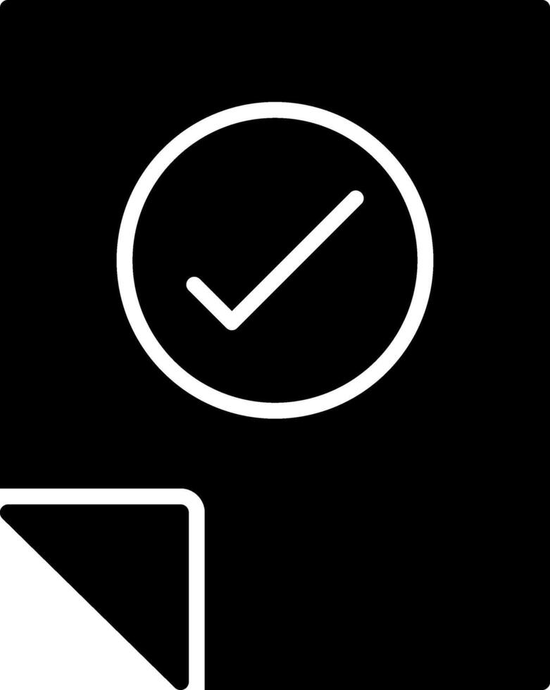 Check Glyph Icon Design vector